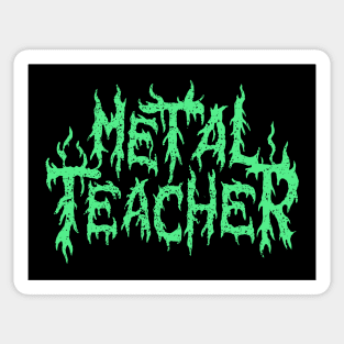 Green Death Metal Teacher Logo Design Sticker